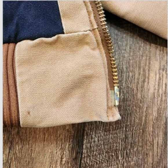 Carhartt J140 Duck Canvas Hooded Quilt Lined Heavy Work Zip Jacket Coat - Picture 9 of 16